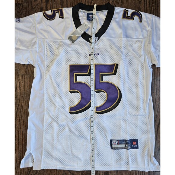 Terrell Suggs #55 Baltimore Ravens Reebok On Field Jersey White Size 50 NWT - Picture 10 of 16